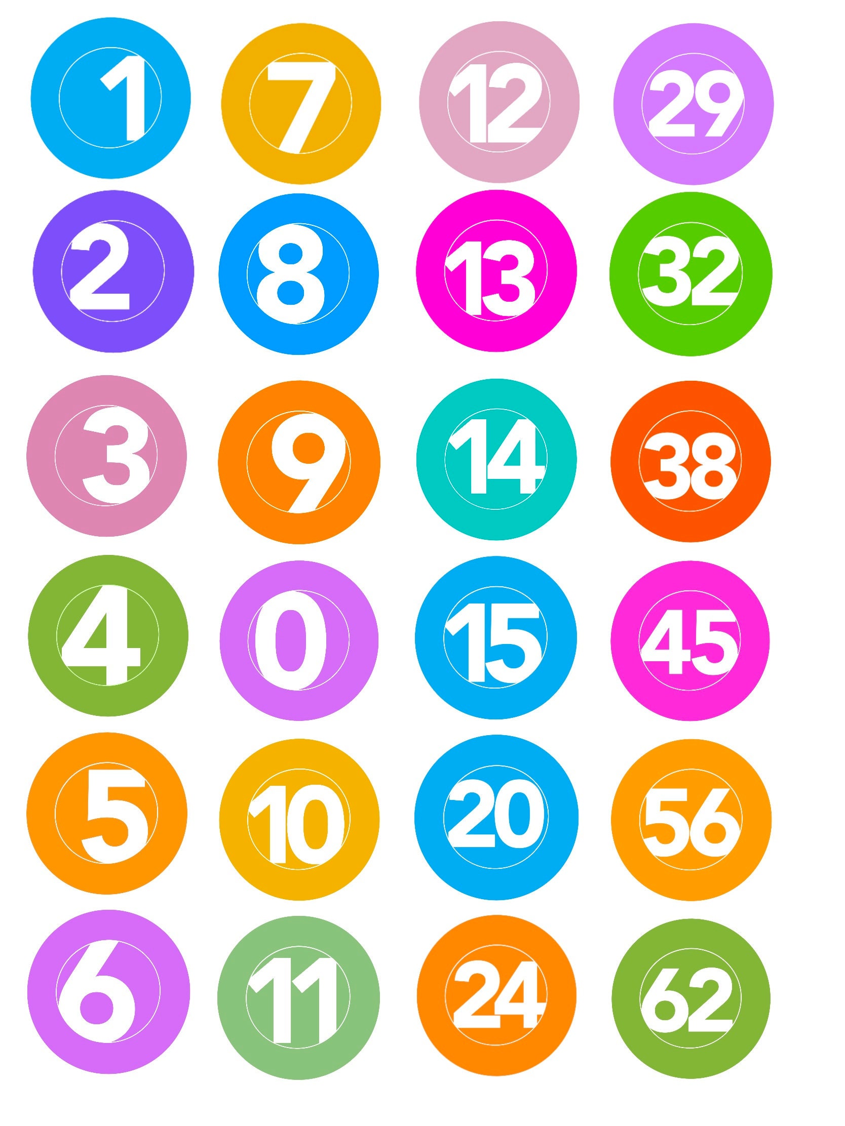 Pin Badges | Numbers Circled | Pin Buttons | Magnets | 1.25