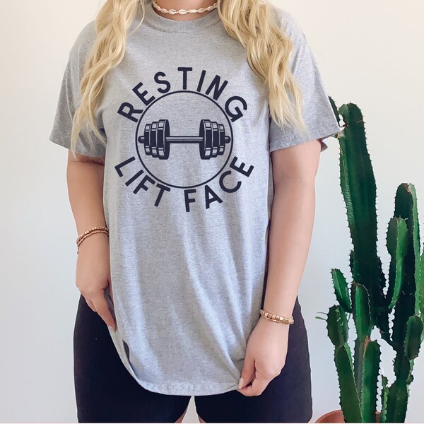 Resting Lift Face Shirt / Women's Workout Tank / Funny Workout Tee / Weightlifting / Resting Bitch Face / Gym Crop / CrossFit / Powerlifter