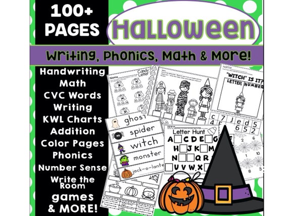 Homeschool Printables Halloween Kindergarten | Etsy