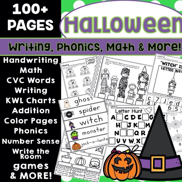 Halloween Worksheet Printables Etsy Halloween Worksheet Printables Etsy