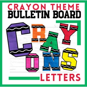 Crayón Tablón de anuncios Mostrar letras Rojo Naranja Púrpura Azul Rosa Verde Imprimible Aula Escuela Fiesta de maestros