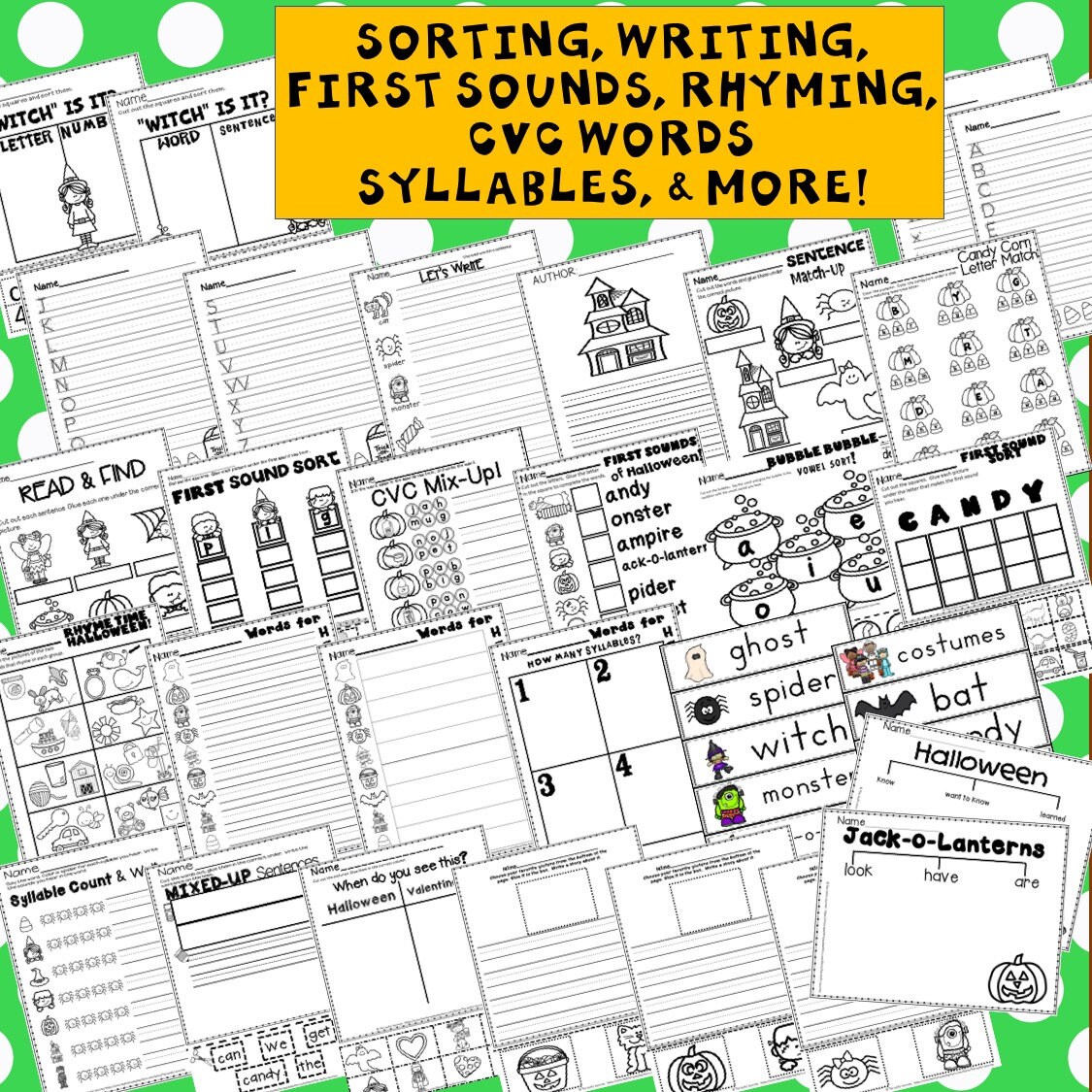 Homeschool Printables Halloween Kindergarten - Etsy