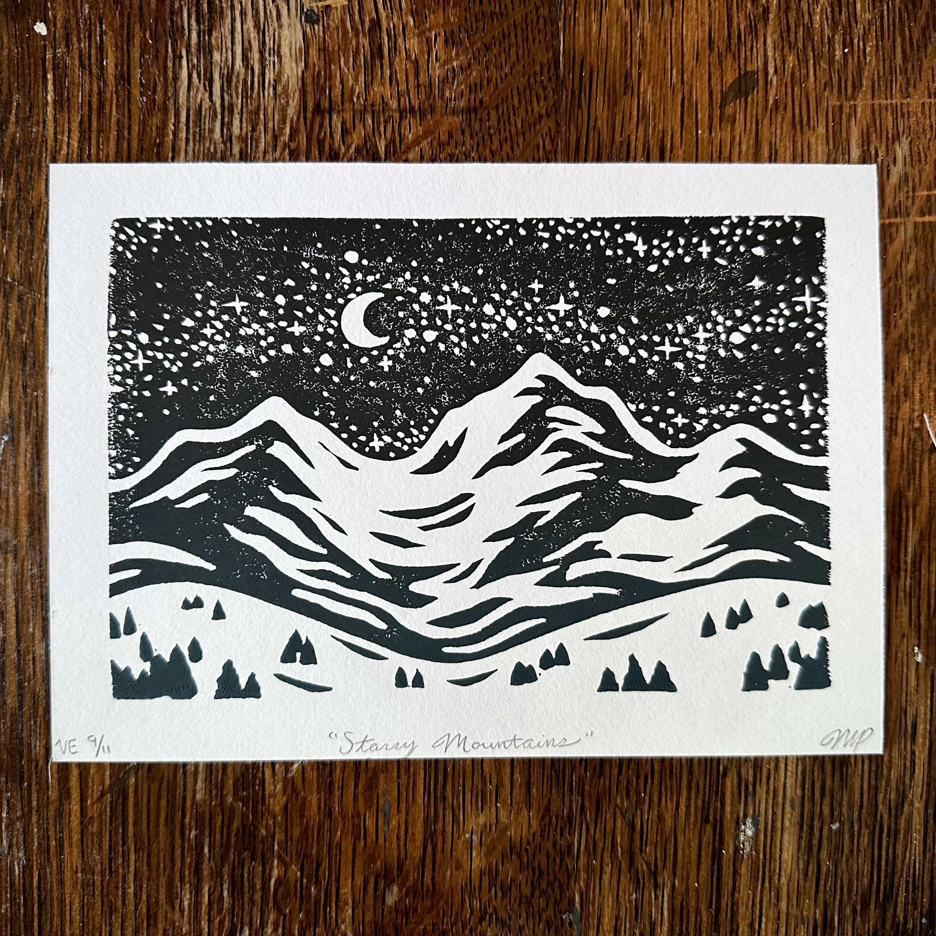 Very Scary - 5 x 7 inch unframed linocut block print, edition of 16