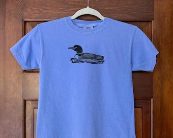 Block Printed Loon Youth Unisex T Shirt
