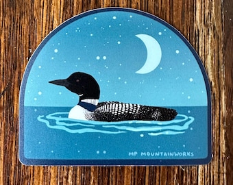 Loon & stars vinyl sticker