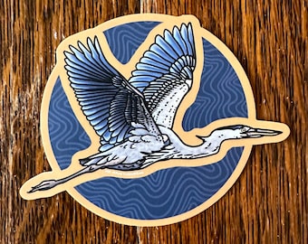 Great Blue Heron vinyl sticker
