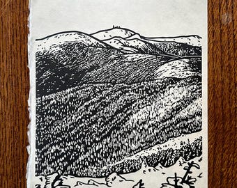 Mount Washington block print