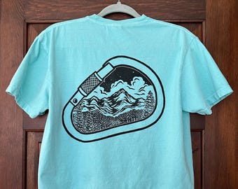 Block Printed Mountain Carabiner Crop Top