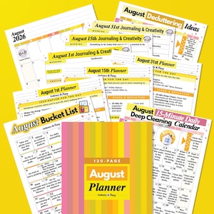 August 2026 Printable Planner Binder | 120-Page Planner PDF