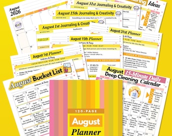 August 2026 Printable Planner Binder | 120-Page Planner PDF