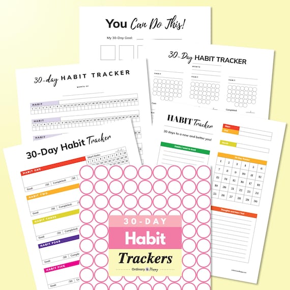 30-Day Habit Tracker Printables