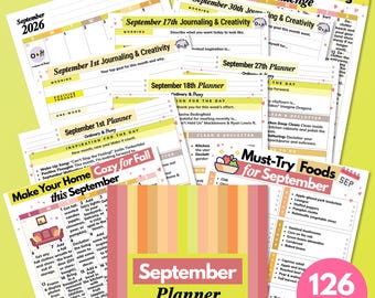 Druckbarer Planer für September 2026 | 126-seitiger Planer (PDF)
