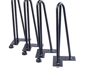 3/8" 3 Rod Hairpin  LEGS BLACK 12" TALL