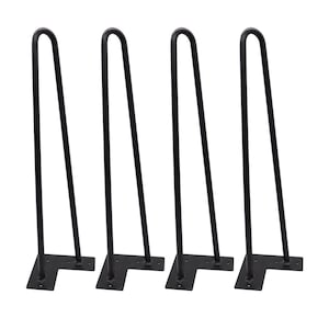 3/8 » 2 tige épingle à cheveux jambes 28 » grand NOIR