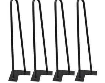 3/8"   2 Rod Hairpin Legs 28" Tall BLACK