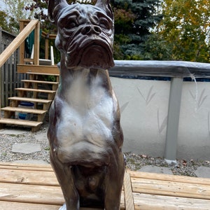 Boxer Dog Statue Lifesize
