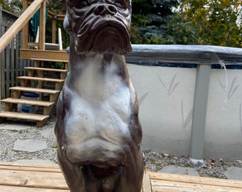 Boxer Dog Statue Lifesize