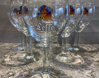 Vintage Sammlerstück Leffe Bierbecher Glas Made In Belgium.