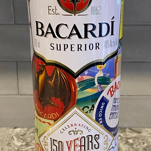 Tin Rum Bottle Canister