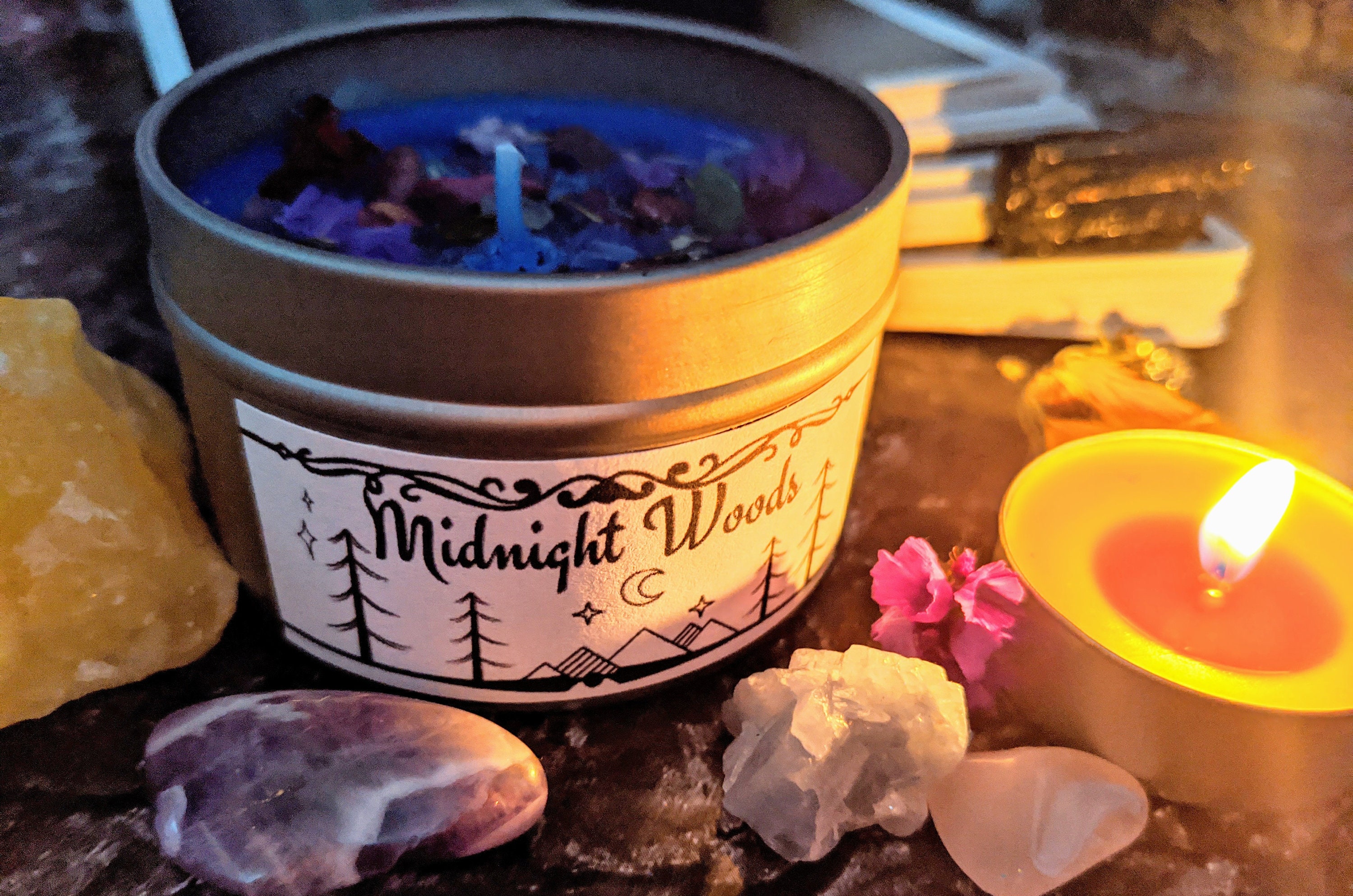 Midnight Woods Candle Meditation Candle Grounding Candle Etsy