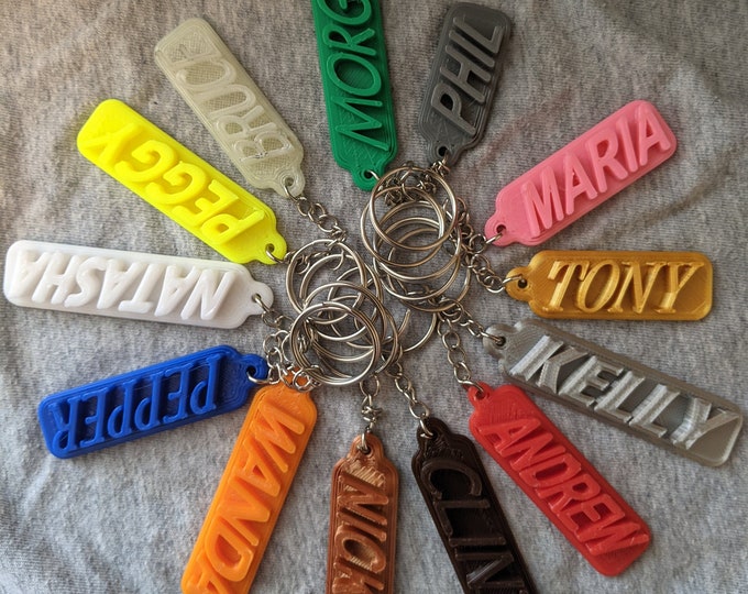 Custom Name Keychains Personalized 3D Printed Keyring for School and ...