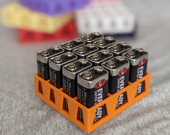9 Volt Battery holder / organizer - 2 Pack - 3D printed