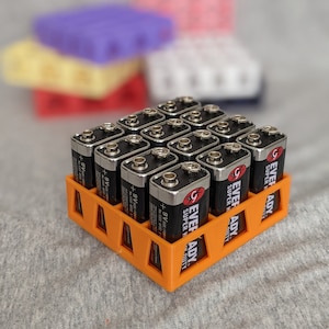 9 Volt Battery holder / organizer - 2 Pack - 3D printed