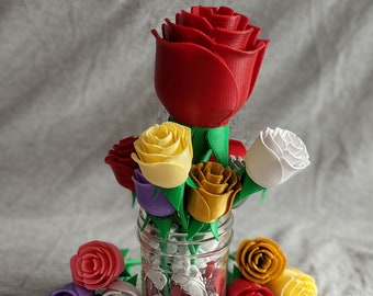 Forever rose, half dozen (6 roses), full dozen (12 roses) - 3D printed