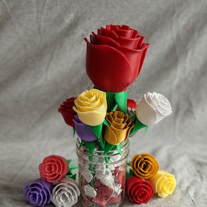 Forever rose, single stem - 3D printed