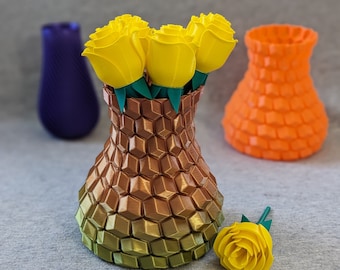 Geometric Artistic Decorative Vase - 3D printed