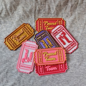 Pound Town Ticket for Him / Her Valentines Gift (Style 1) - 3D printed