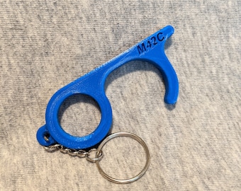No-touch door hook & button pusher key chain | 3D printed
