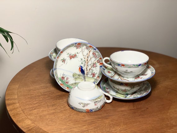 Japanese Hand Painted Tea Cups 10 Pieces 5 Set cups and - Etsy