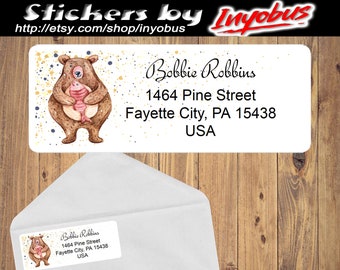 Custom Return Address Labels, Images, 12 Fonts