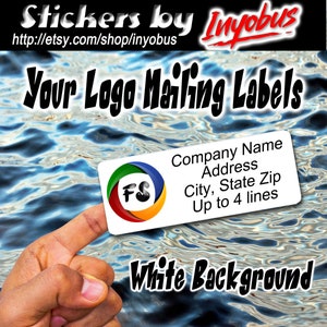 Return Address Label with Logo, Buy 2 Get 1 Free, Return address labels small business White or Transparent Custom Stickers image 3