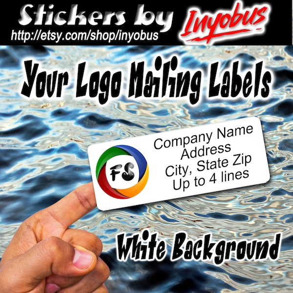 Return Address labels with logo. Buy 2 Get  One Free ! White or Transparent  FREE business advertising. Personalized just for you!