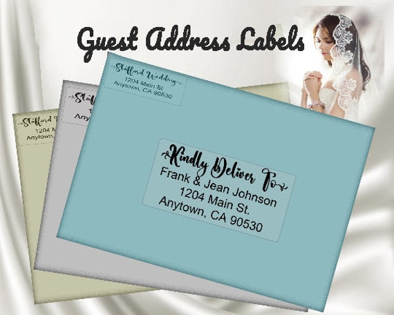 Custom Guest Address Labels, Wedding Envelope Stickers, Invitation Address  Labels, Personalised Wedding Guest Address Labels 