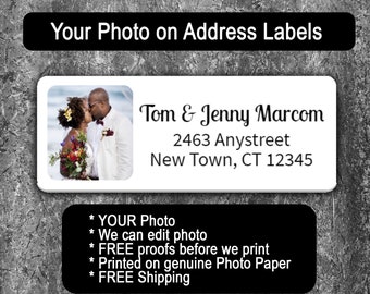 Your Photo address labels on genuine photo paper.. Buy 2 get one FREE! Show off Kids, Grandkids, Dogs, pets, weddings and much more!