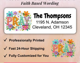 Christian Return Address Labels, Custom Floral Return Stickers