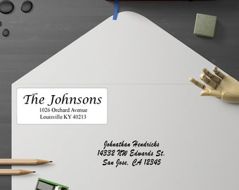 Custom Return Address Labels, Clear or white Mail Stickers.  Personalized Address Labels.  Minimalist,  Buy 2 Get one FREE! Minimalist.