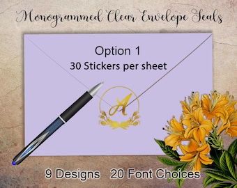 Monogram Envelope Seals for wedding invitations or any type of formal mail