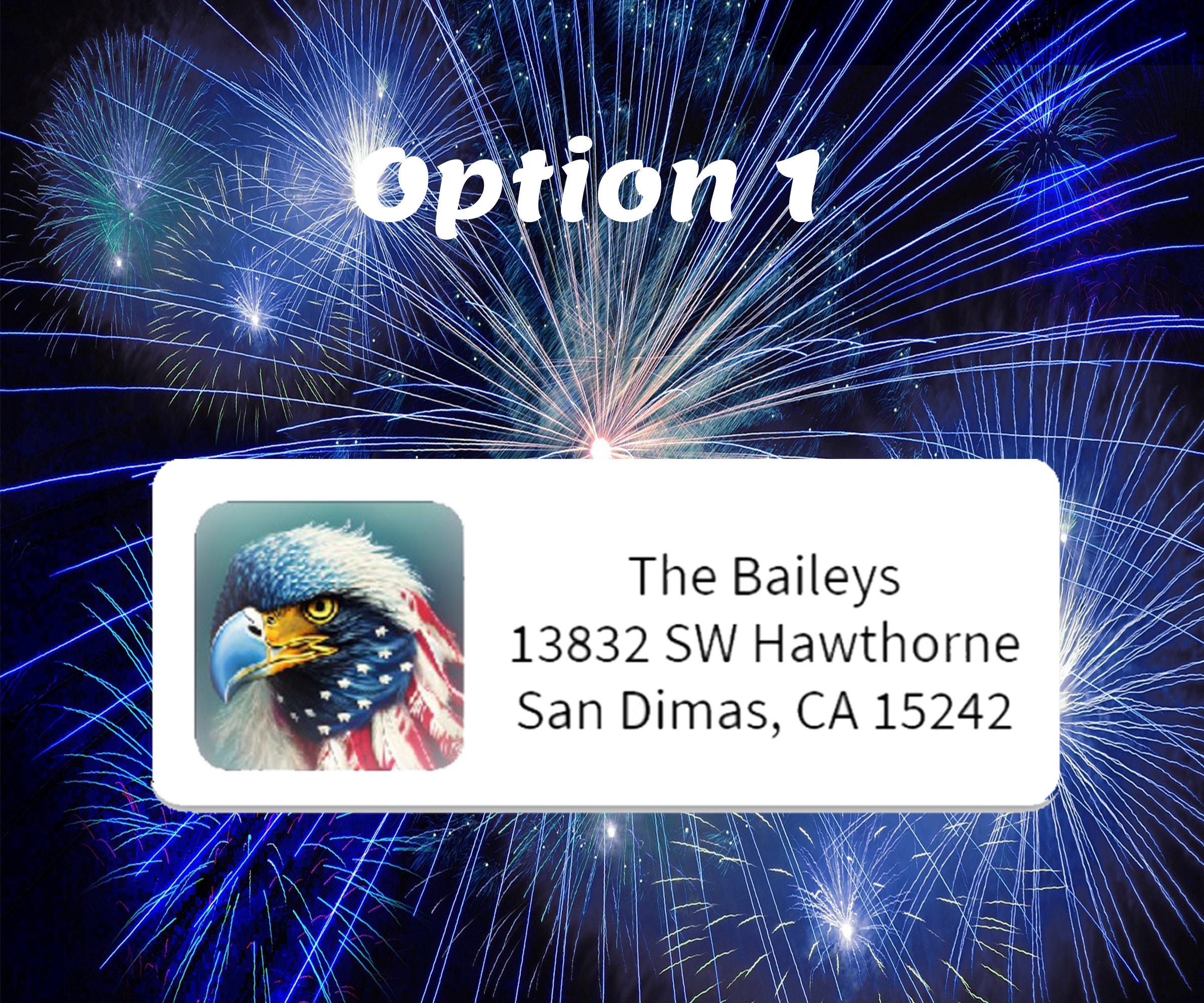 American Flag Return Address Labels | Patriotic Mailing Stickers