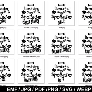 50 hondenras SVG-bundel | Meest populaire hondenrassen | Cricut uitsneden | Print on demand ontwerpen Verwende hond