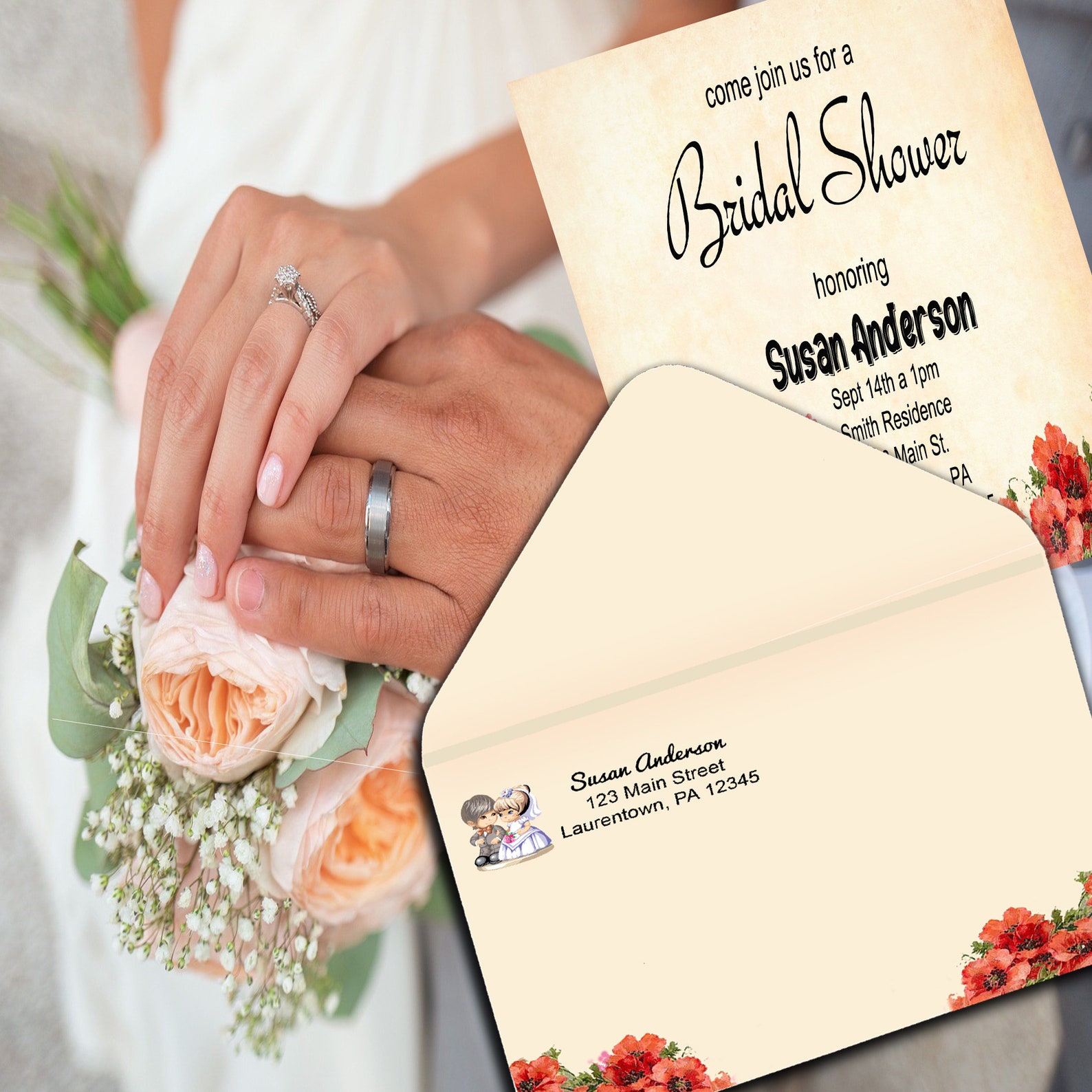 Bridal Shower Invitation Mailing Labels Use These Beautiful - Etsy