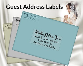 Guest Address Labels: Wedding, Baby Shower Foil Invitation Stickers