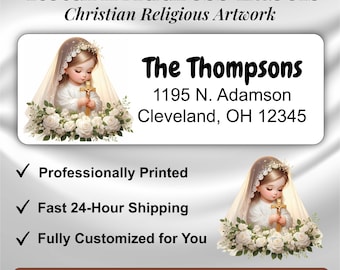 Christian Religious  Return Address Labels, Unique Mail Stickers, Faith Based Mailings