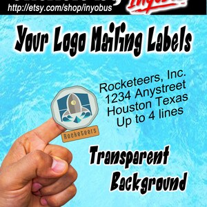 Return Address Label with Logo, Buy 2 Get 1 Free, Return address labels small business White or Transparent Custom Stickers image 5