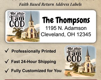Personalized Return Address Labels with Church and Inspirational Christian Quotes.  Share your Faith. with Customzed envelope stickers