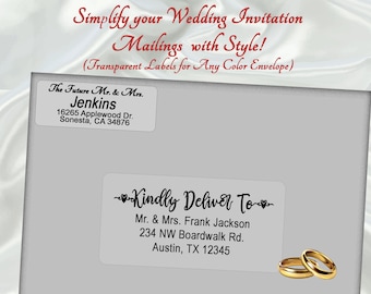 Wedding Guest Labels, Large size Calligraphy  Envelope addressing. White, black or foil.  Wedding Guest Labels Transparent background.