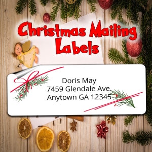 Christmas Return Mailing Labels | Buy 2 Get One Free | Holiday Theme Return Address  | Custom Address Stickers | Personalized Mailing Labels